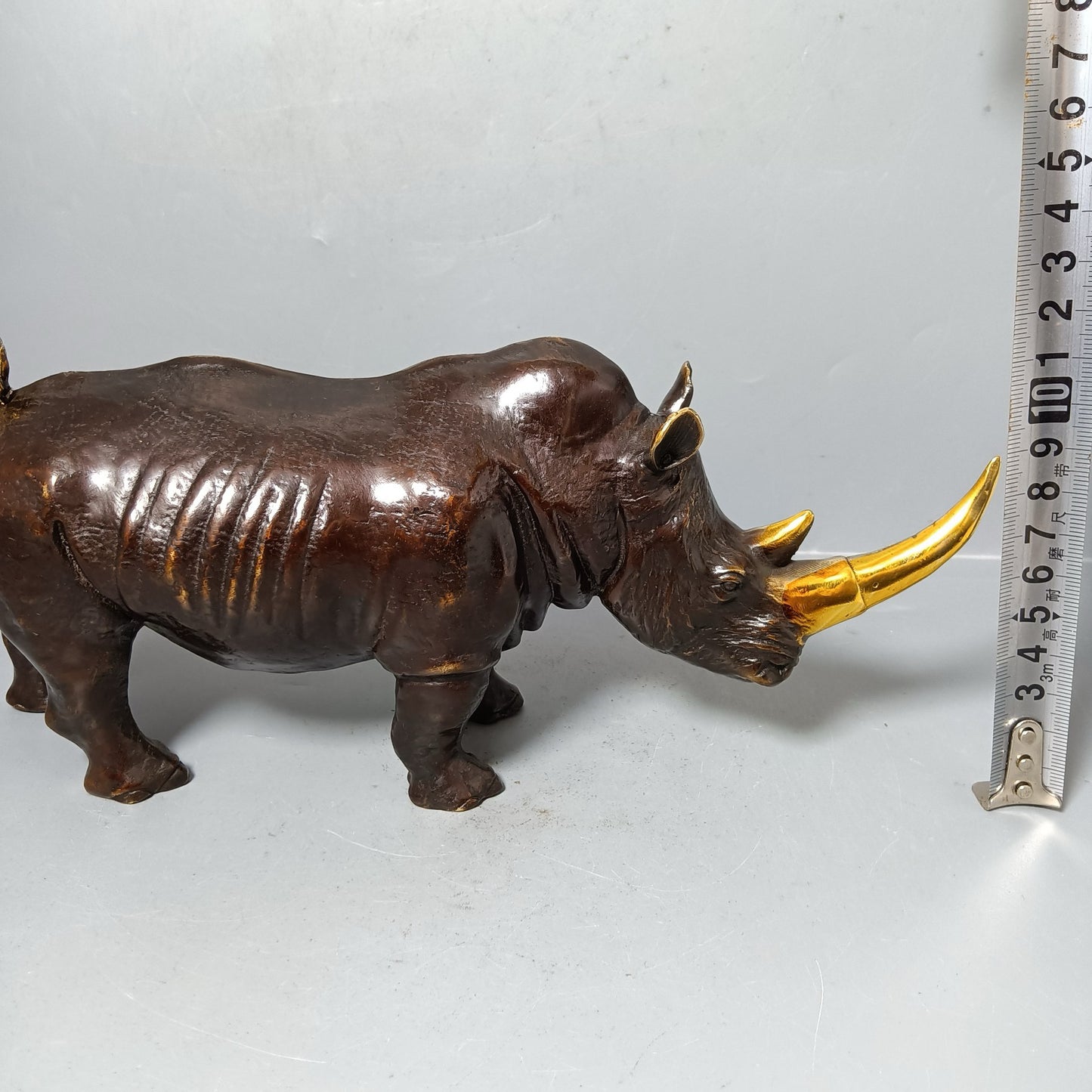 Chinese antique pure copper rhinoceros ornaments