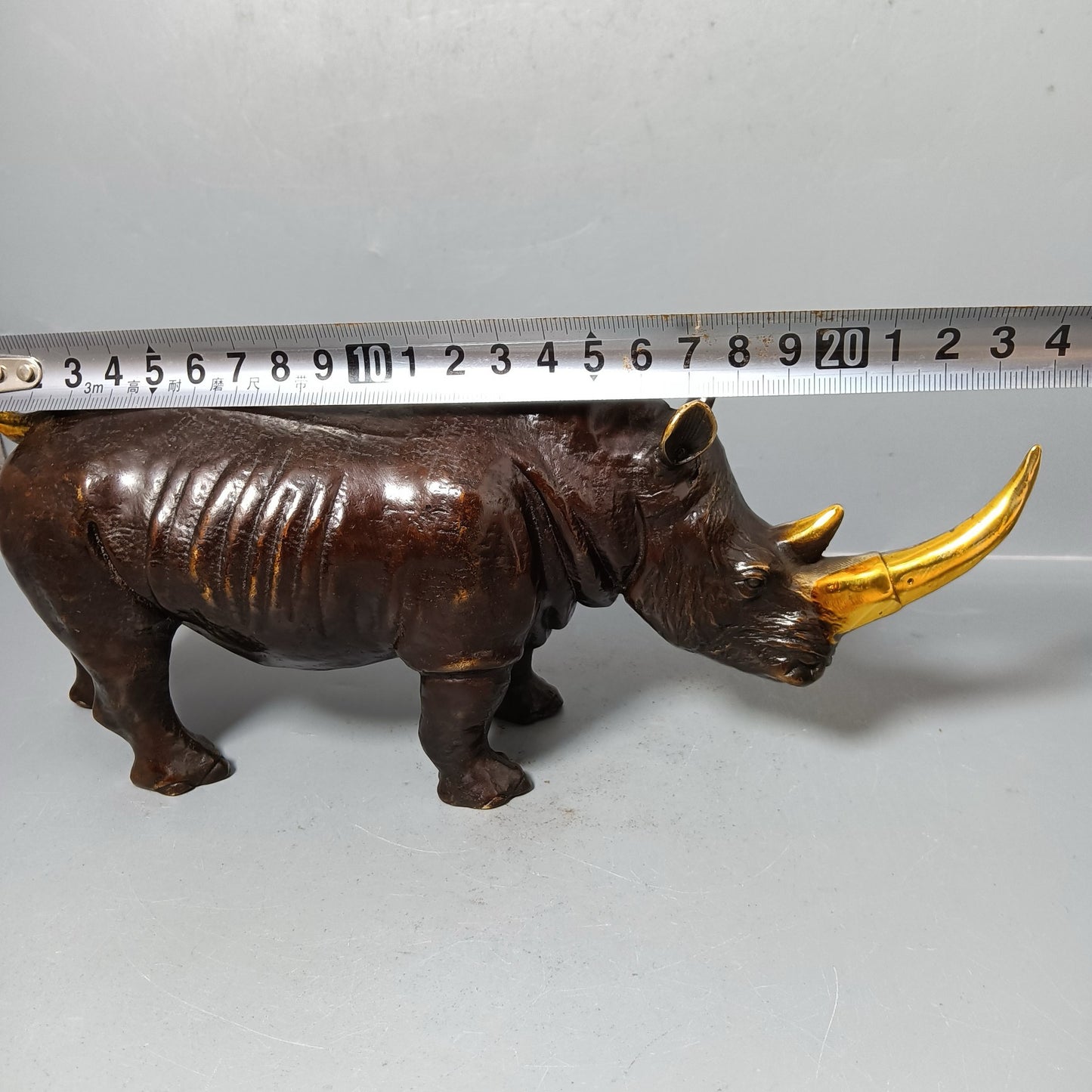 Chinese antique pure copper rhinoceros ornaments