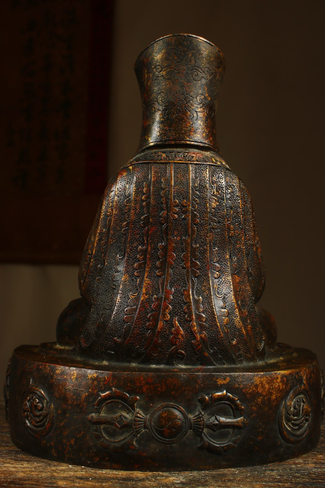Handmade copper gilded gold statue to create an auspicious Heavenly Mother