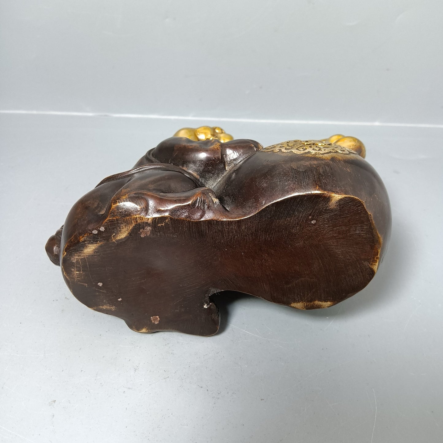 Chinese antique pure copper rabbit ornament for attracting wealth