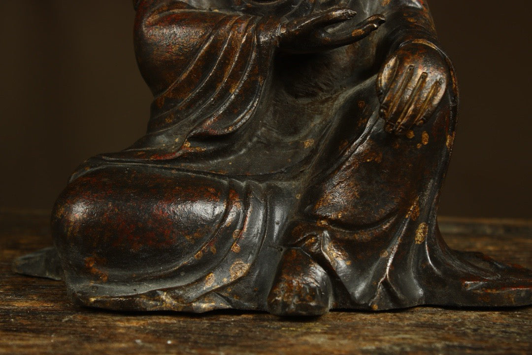 Handcrafted copper gilded Guanyin statue