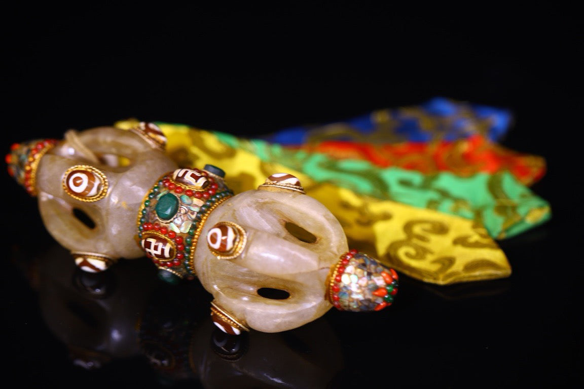 Natural crystal, handmade filigree inlaid gemstones, magical tools