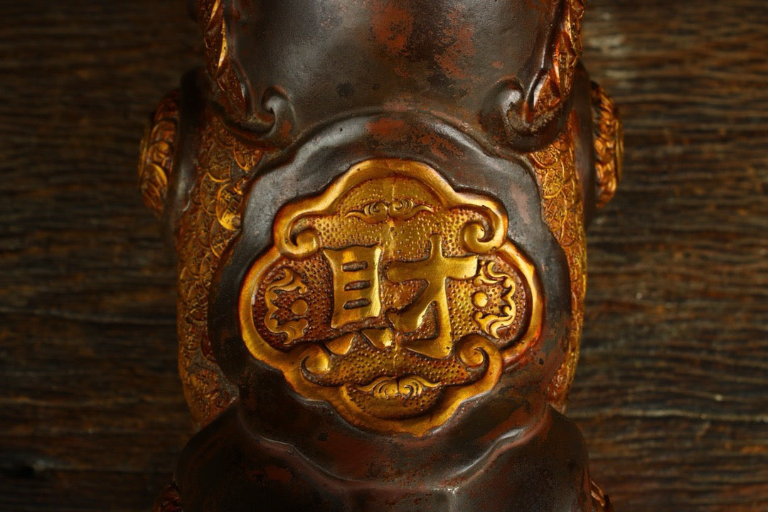 A copper gilded handcrafted and finely crafted Wealthy Ox