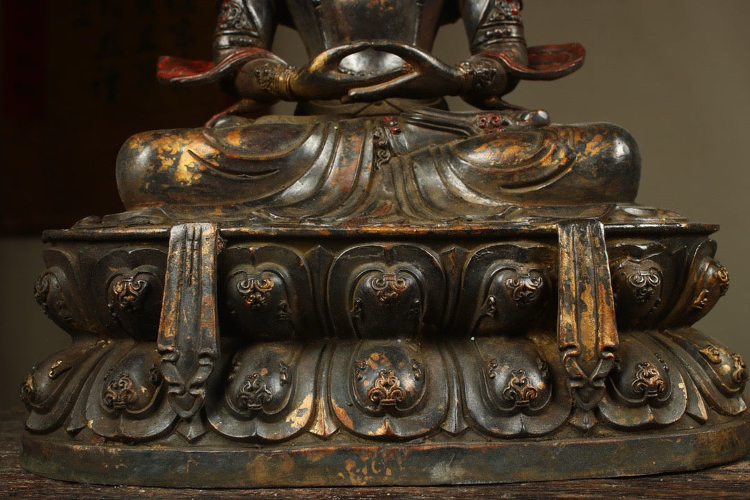 Handcrafted copper gilded Guanyin statue