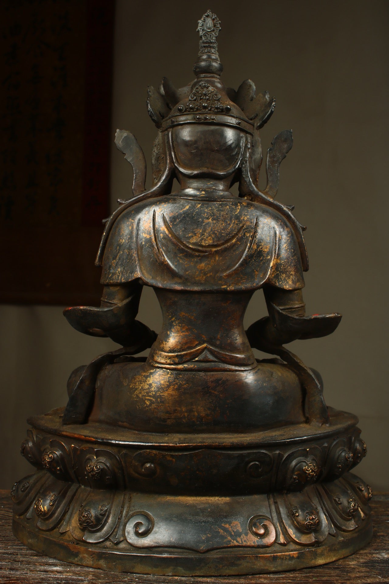 Handcrafted copper gilded Guanyin statue