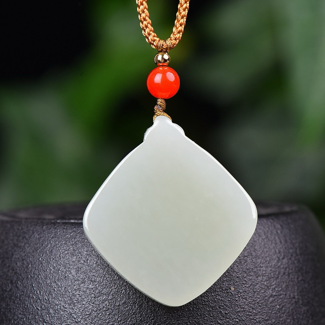 Hotan Jade Lotus Pendant