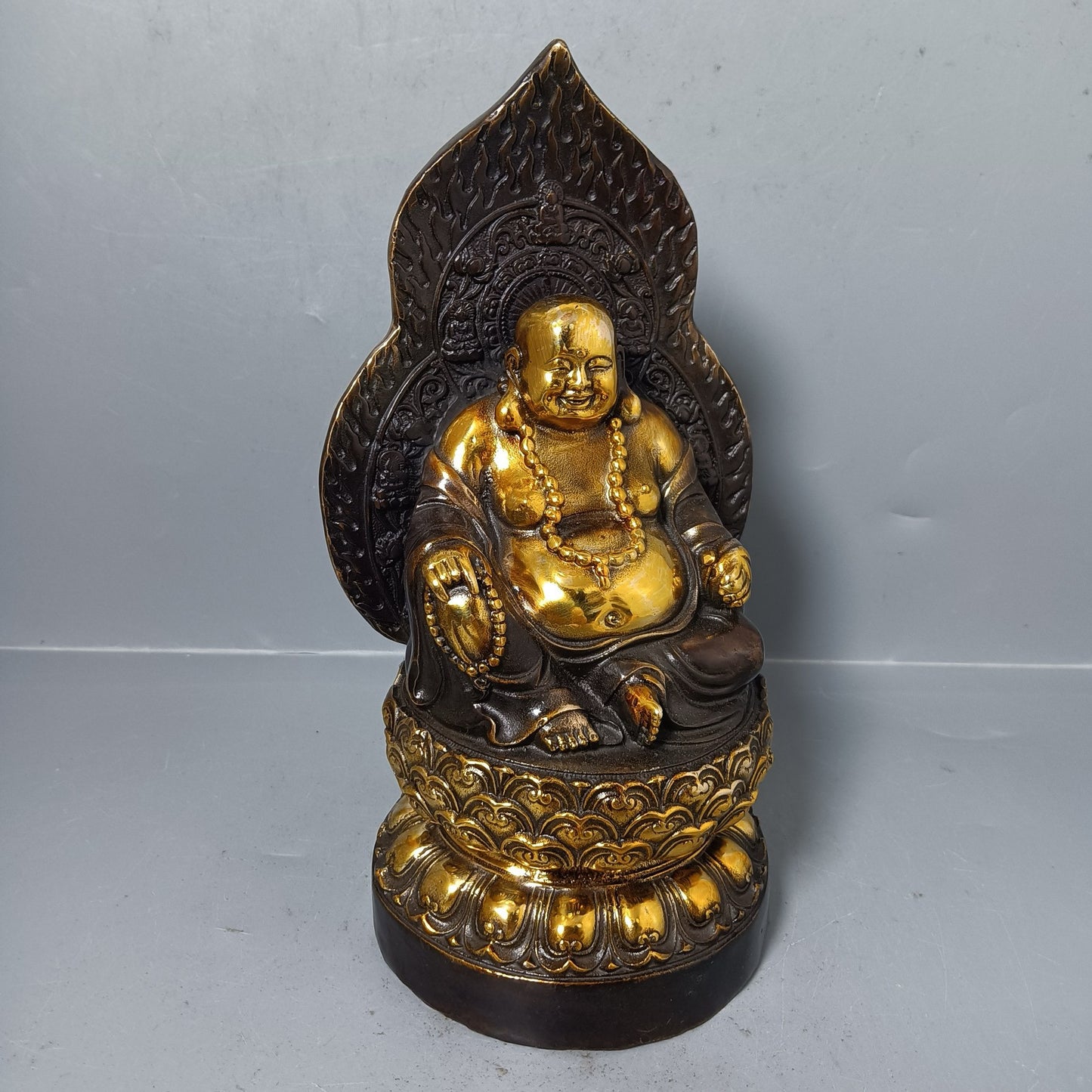 Chinese antique pure copper Maitreya Buddha ornaments