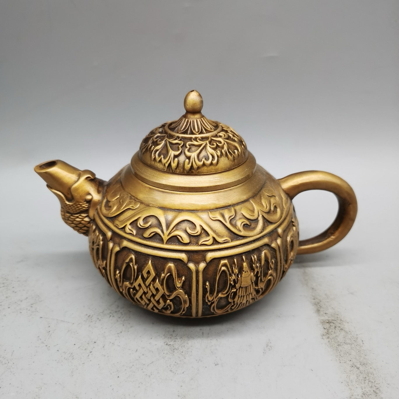 Bronze teapot wine pot handle ornament