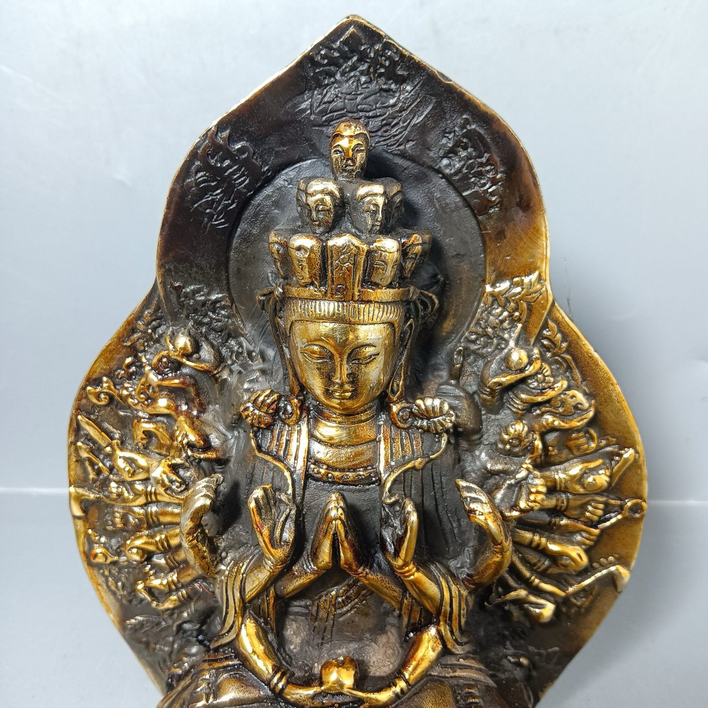 Chinese antique pure copper thousand handed Guanyin ornaments