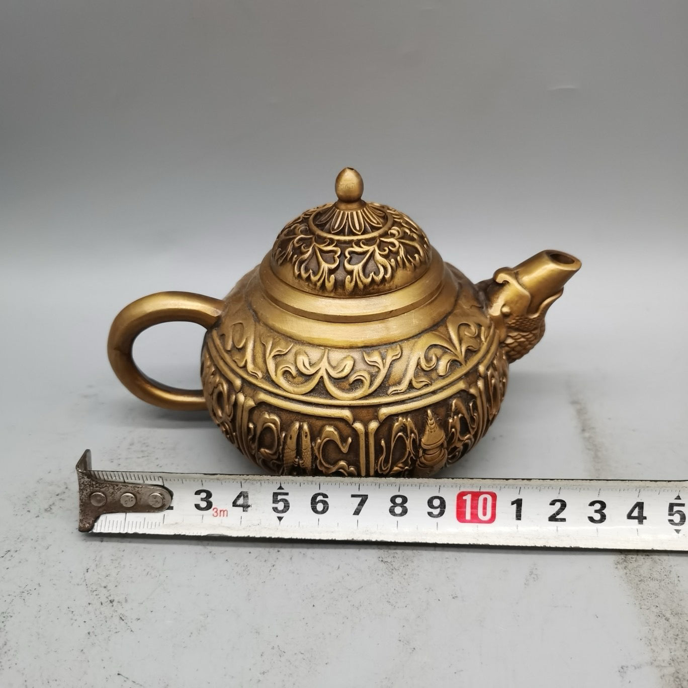 Bronze teapot wine pot handle ornament
