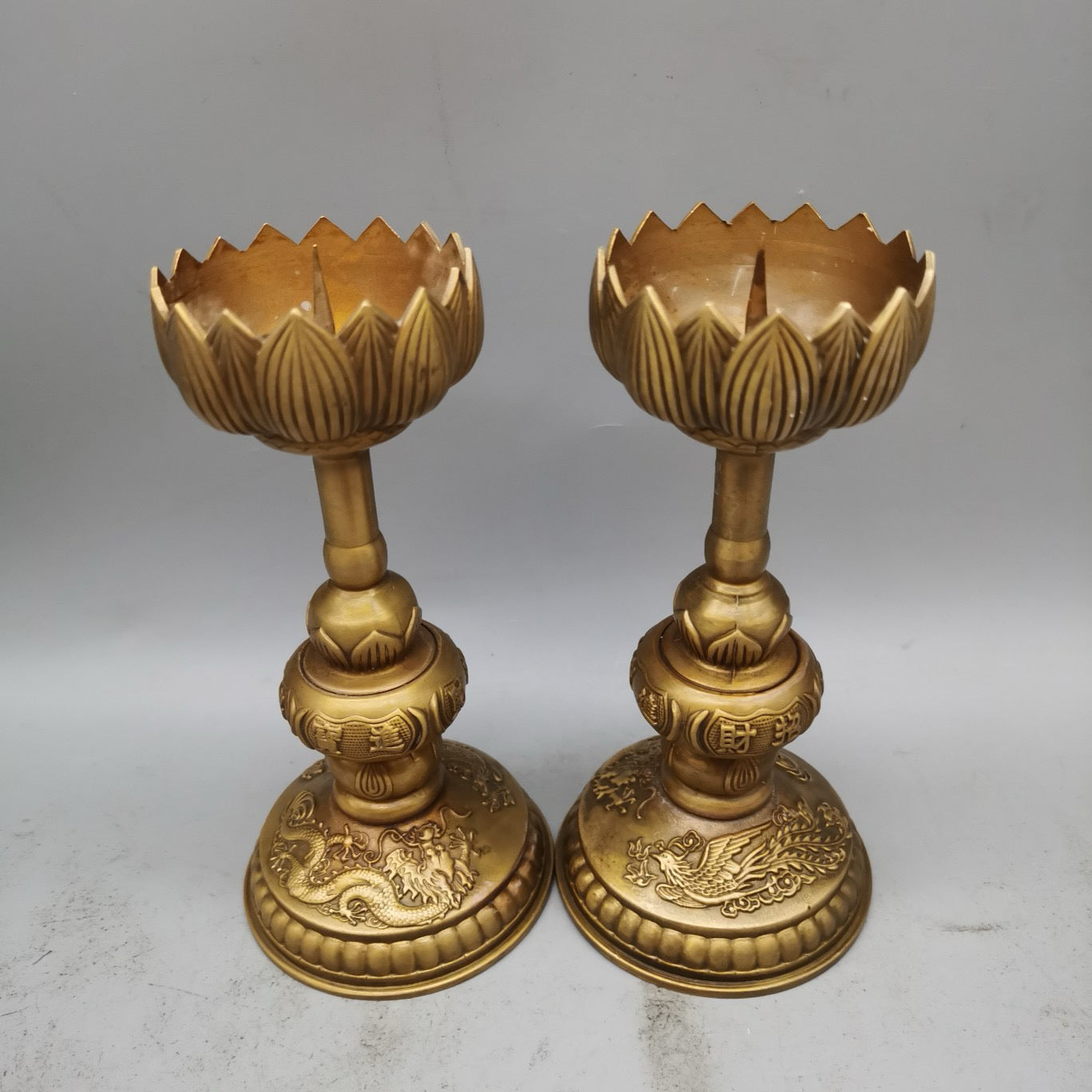Chinese style pure copper needle shaped lotus wax platform base