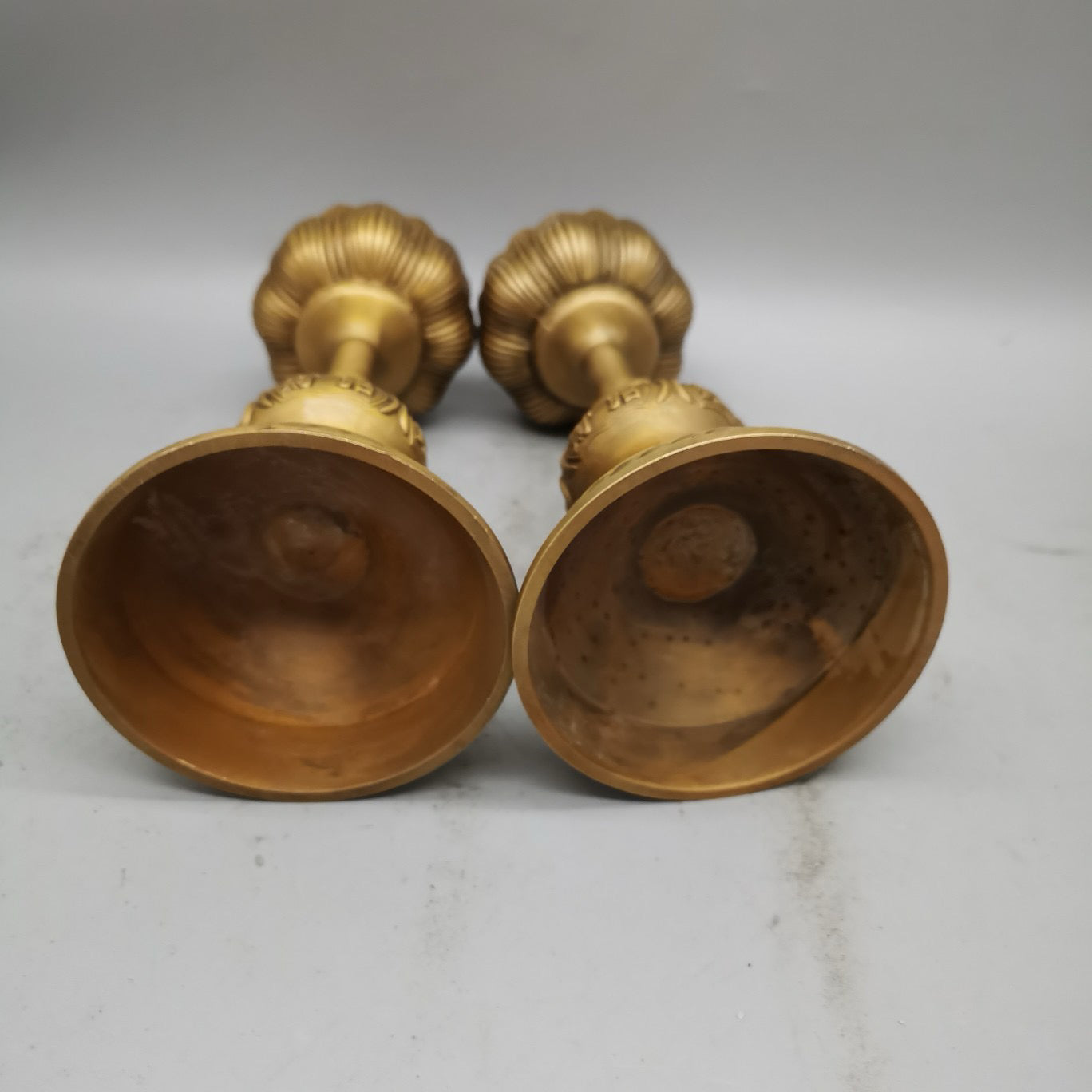 Chinese style pure copper needle shaped lotus wax platform base