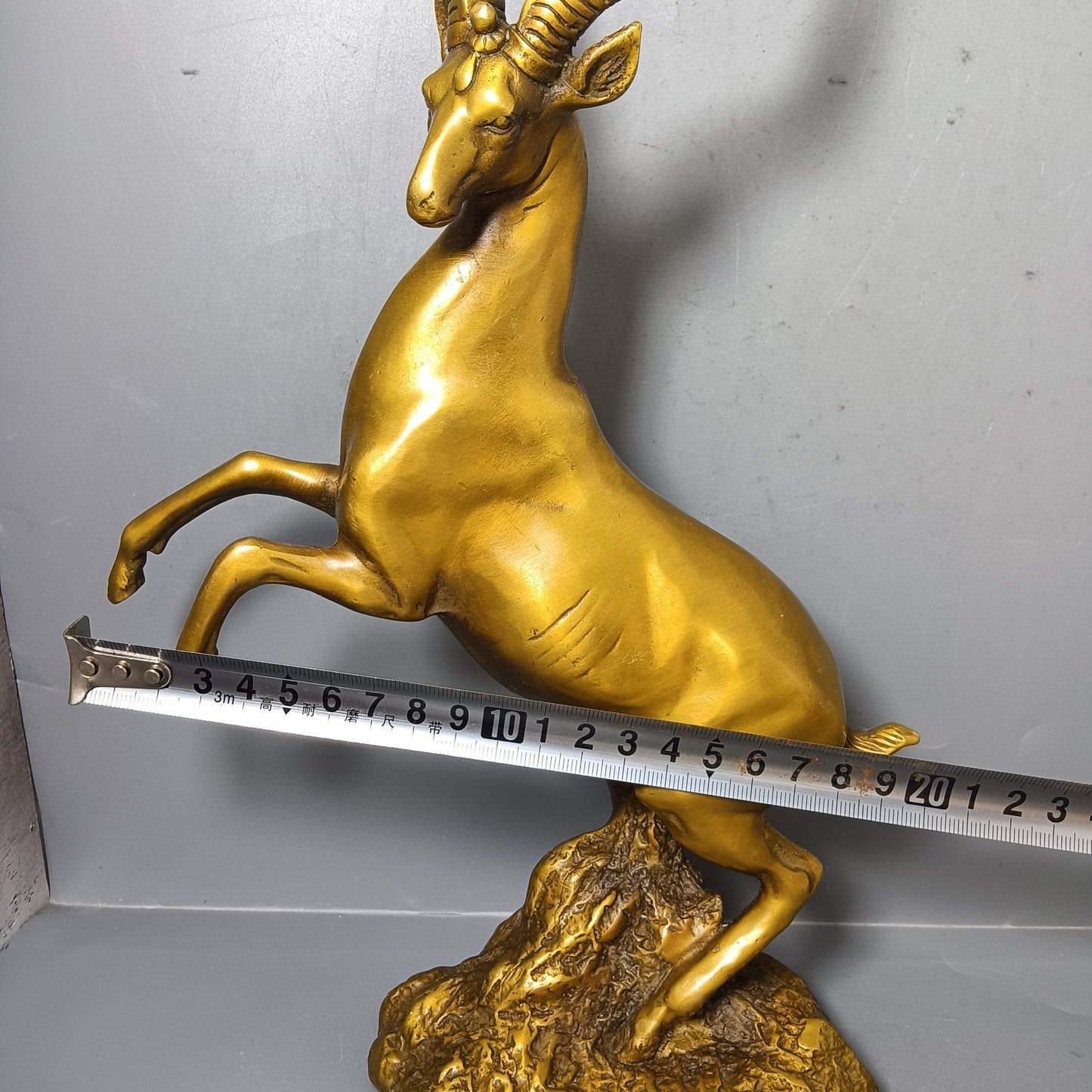 Chinese antique pure copper leading sheep ornament