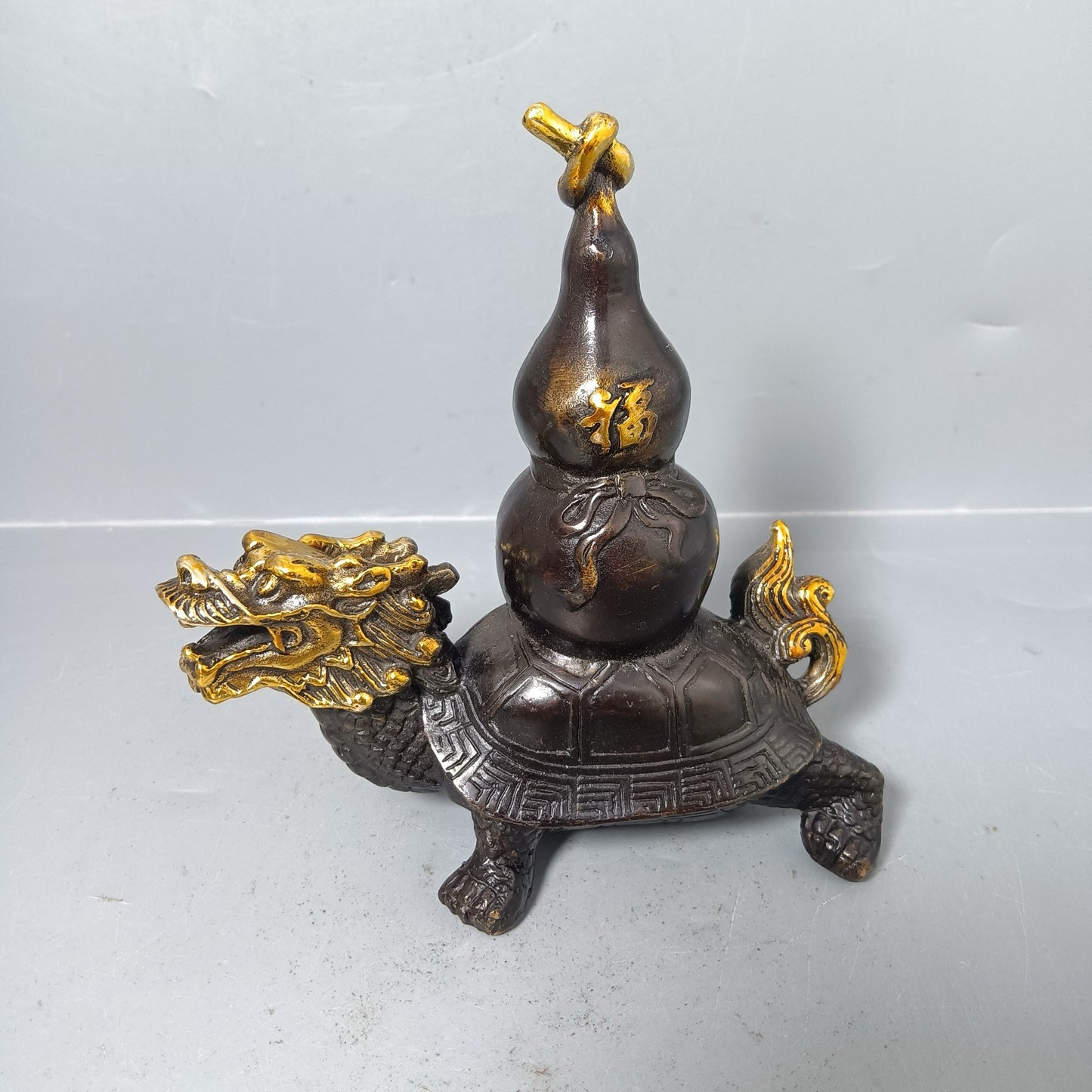 Chinese antique pure copper turtle ornaments