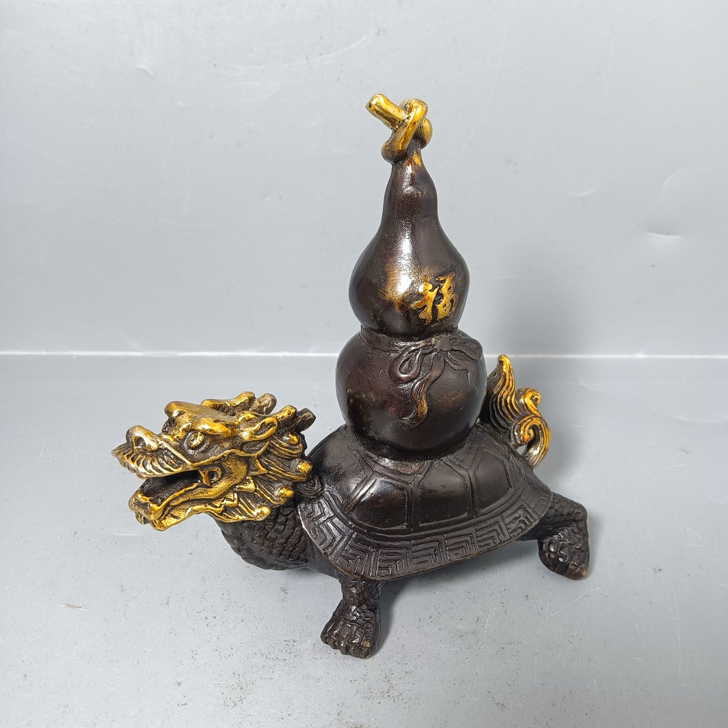 Chinese antique pure copper turtle ornaments