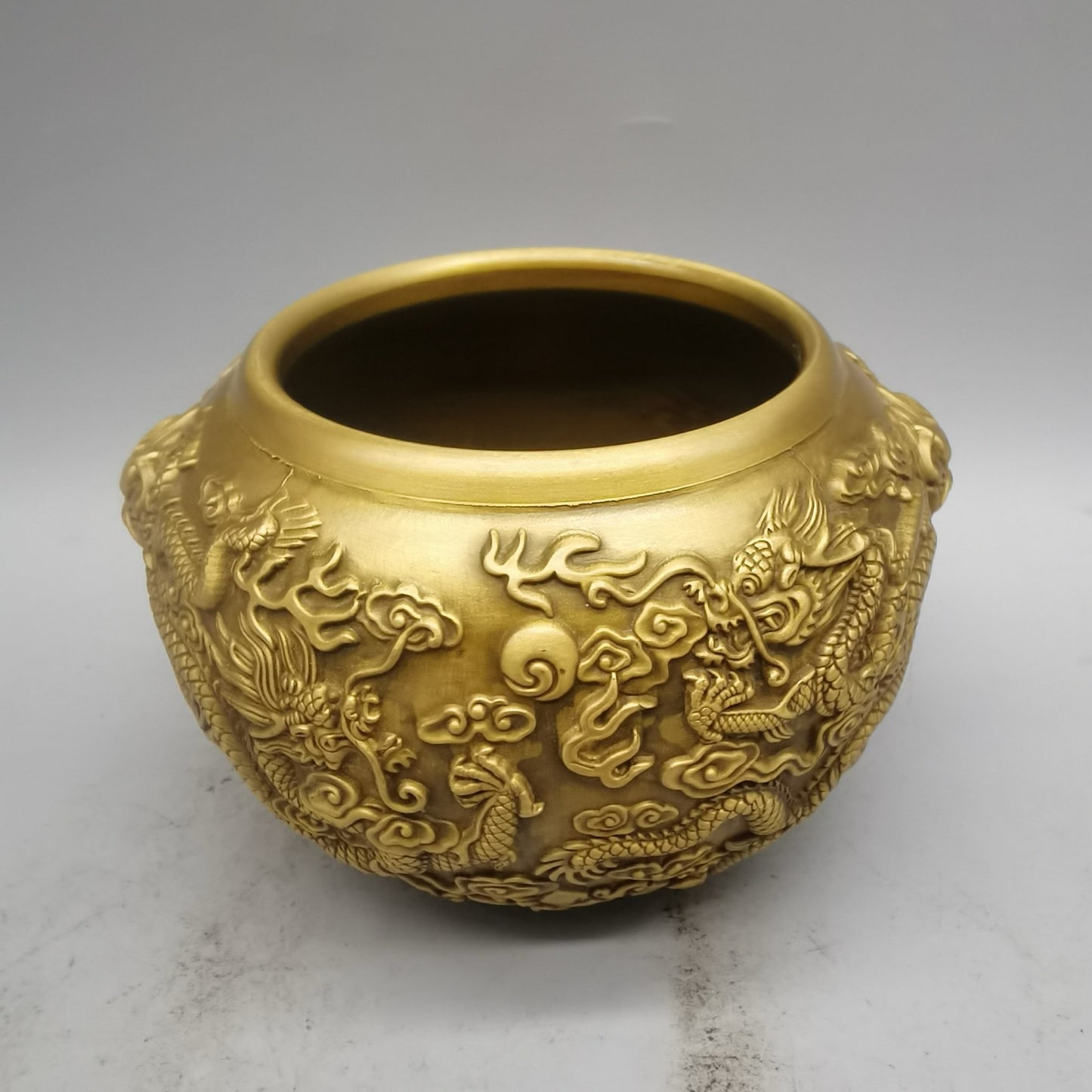 Double Dragon Vase Treasure Bowl Ornament