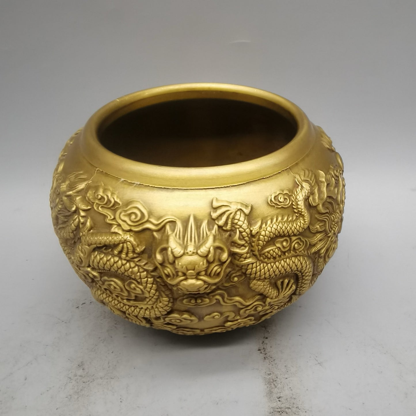 Double Dragon Vase Treasure Bowl Ornament