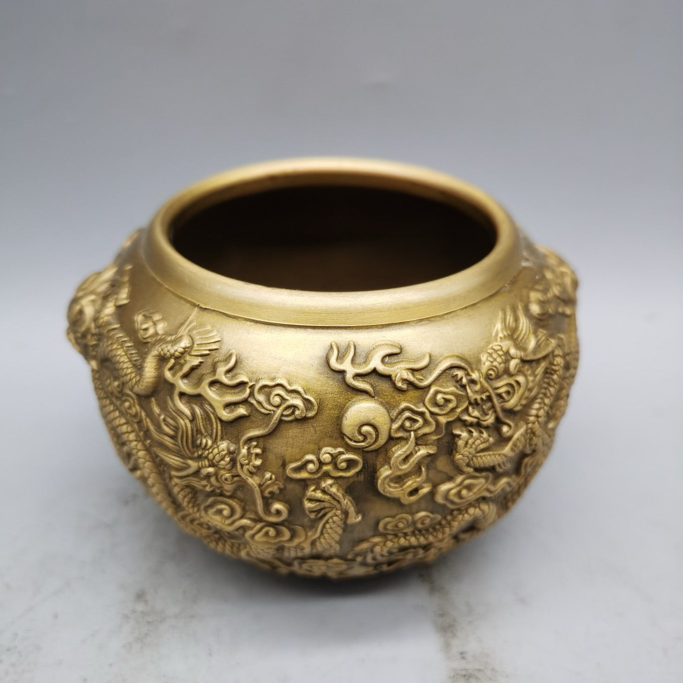 Double Dragon Vase Treasure Bowl Ornament