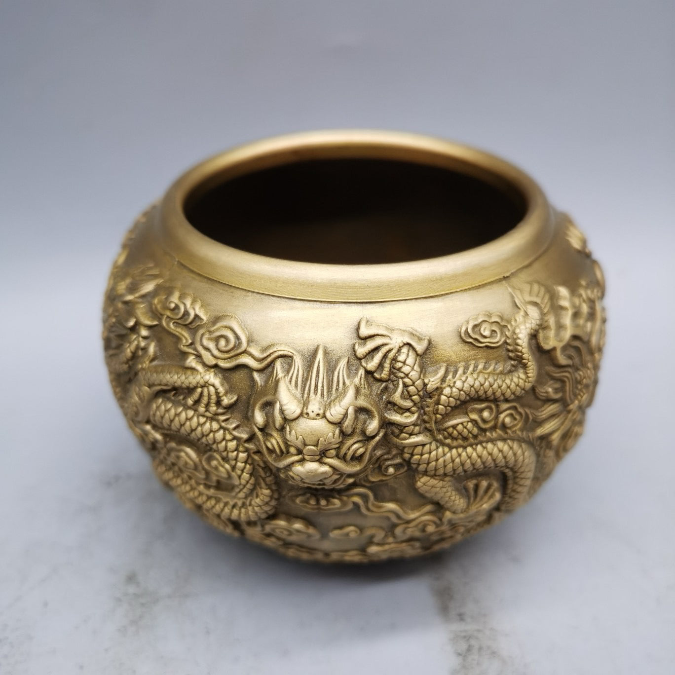 Double Dragon Vase Treasure Bowl Ornament