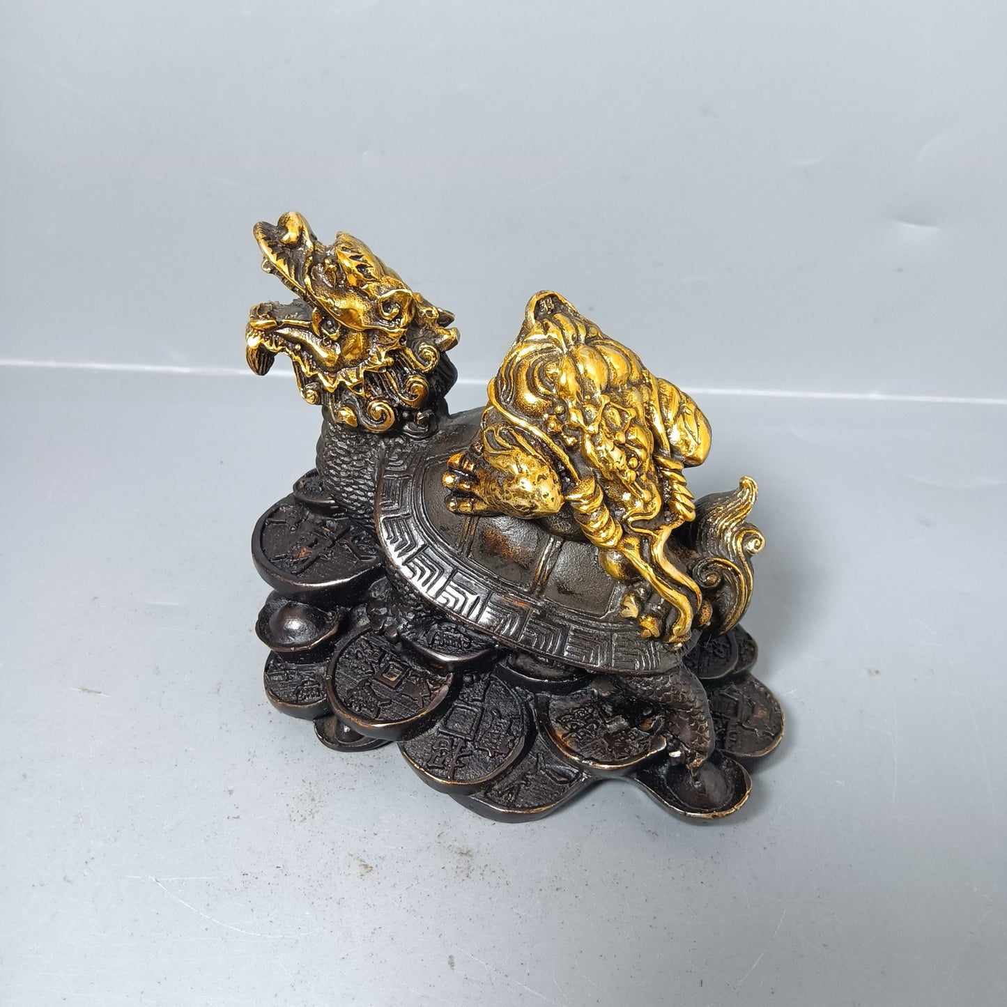 Chinese antique pure copper turtle ornaments