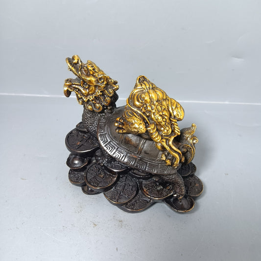 Chinese antique pure copper turtle ornaments