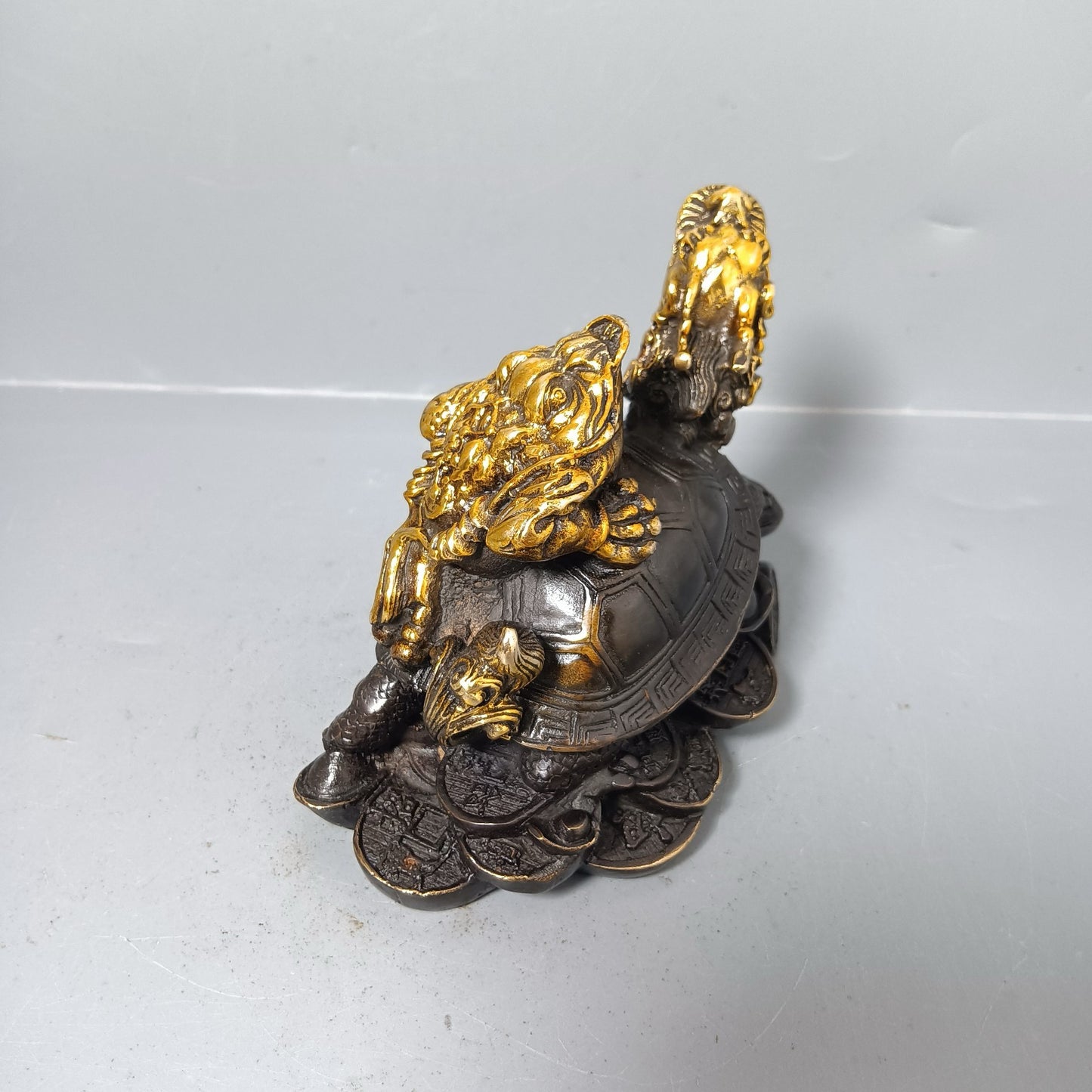 Chinese antique pure copper turtle ornaments