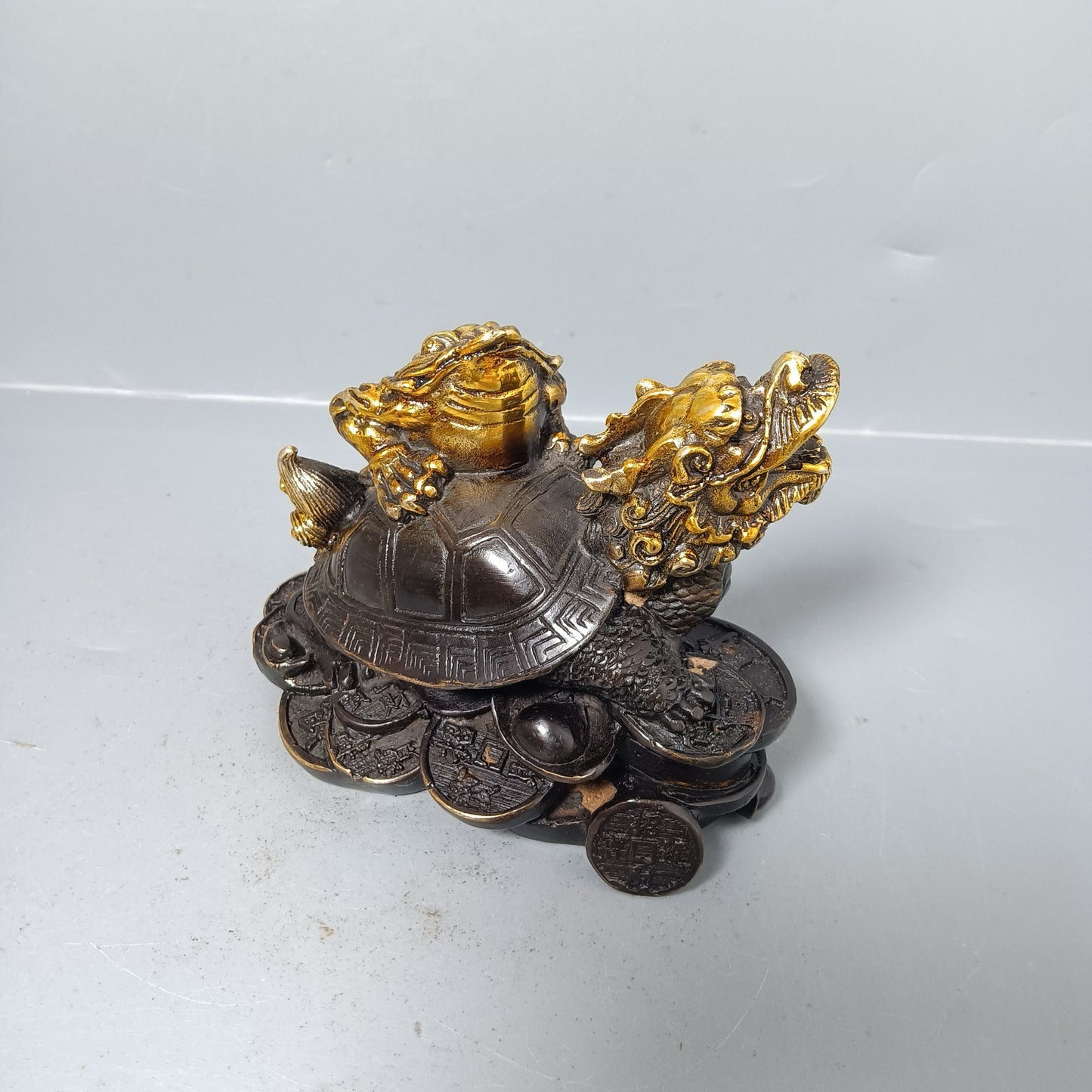 Chinese antique pure copper turtle ornaments