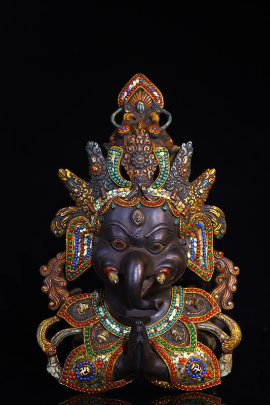 Made of pure copper by hand, carved with an elephant trunk and the God of Wealth