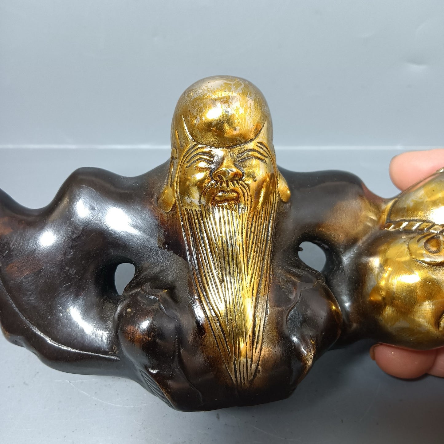 Chinese antique pure copper pen holder ornaments