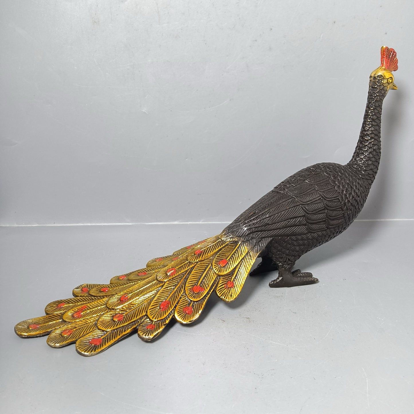 Chinese antique pure copper peacock ornaments