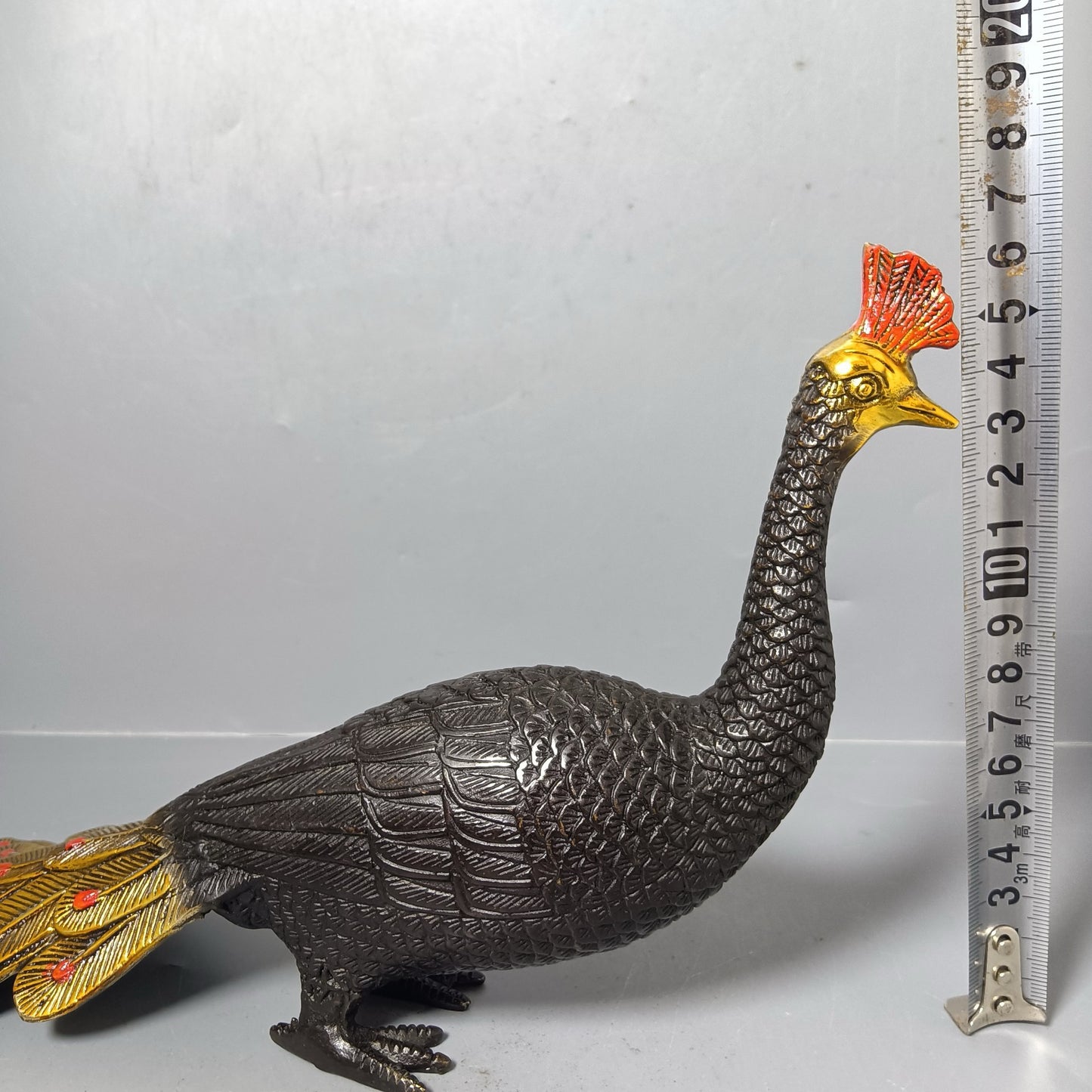Chinese antique pure copper peacock ornaments