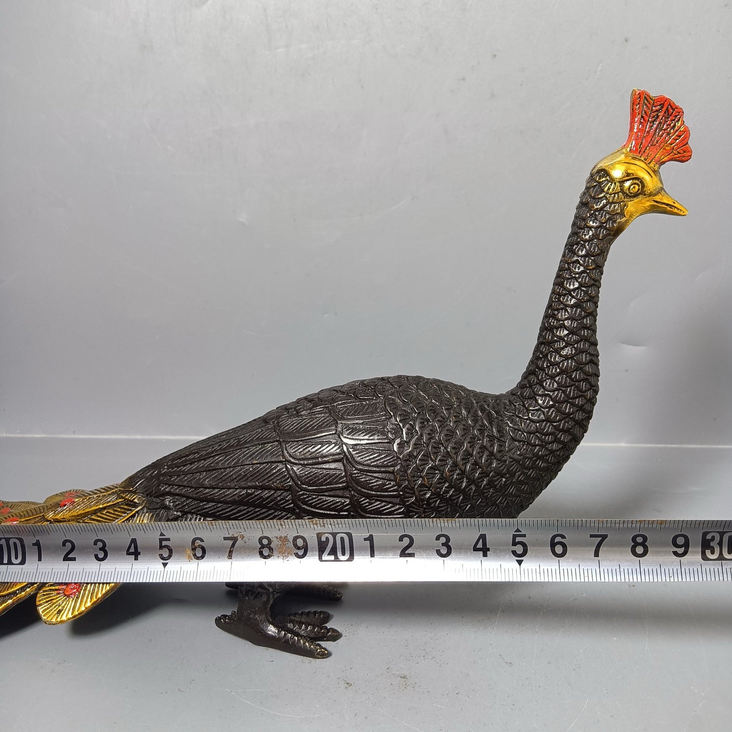 Chinese antique pure copper peacock ornaments