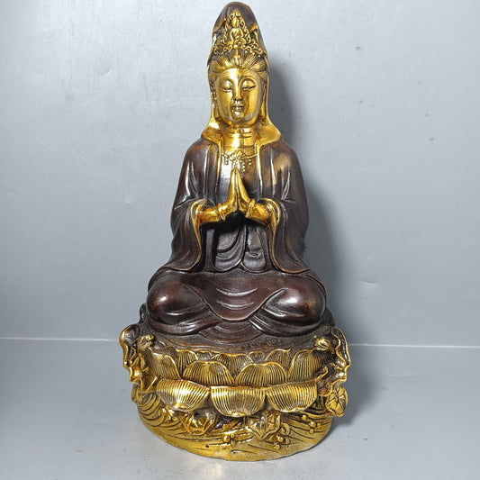 Chinese antique pure copper Guanyin ornaments