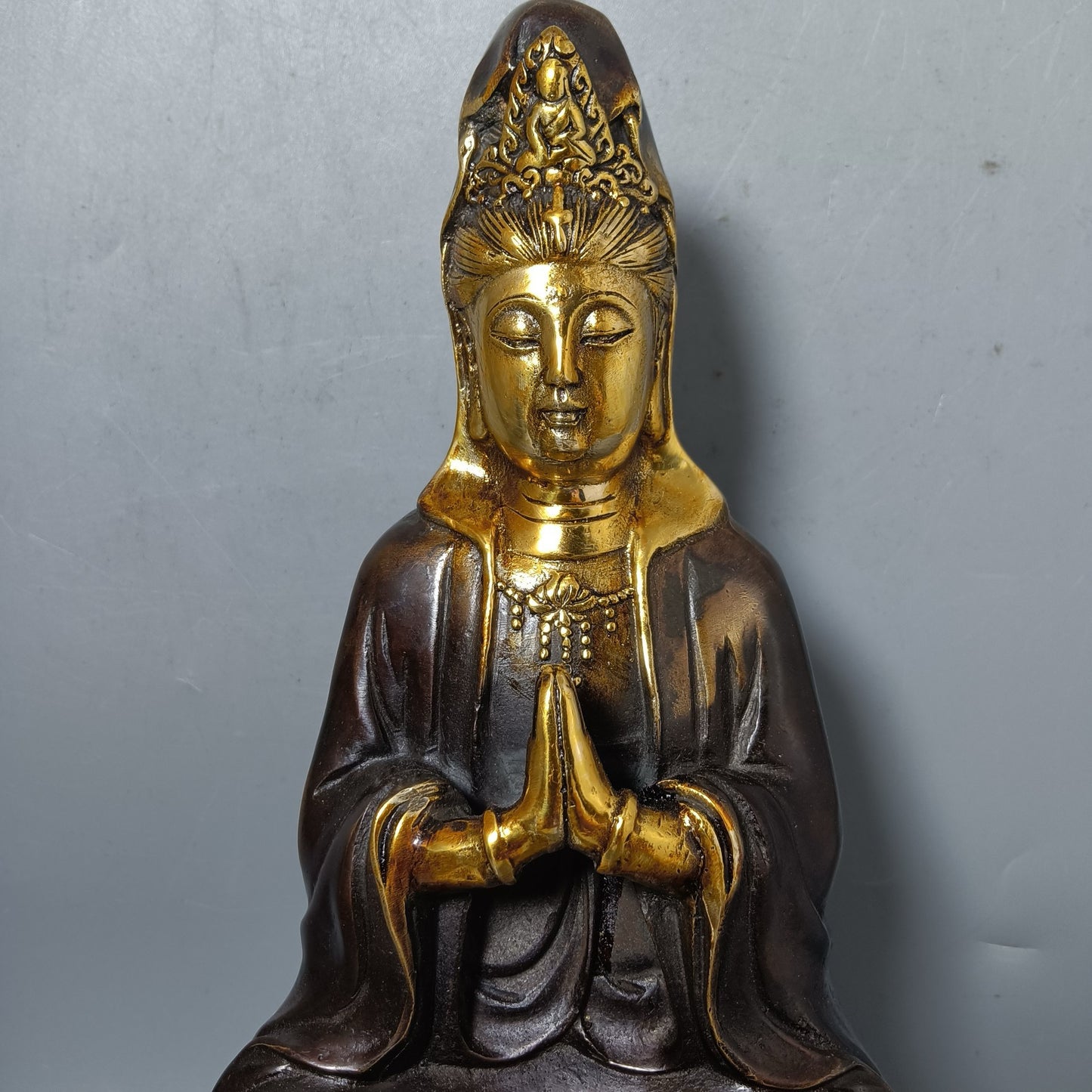 Chinese antique pure copper Guanyin ornaments