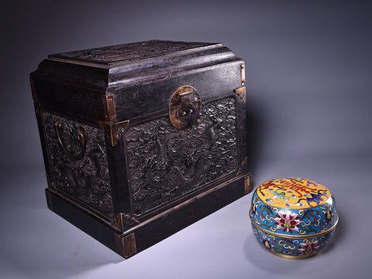 Pure copper body gilded filigree enamel cloisonn é jewelry box