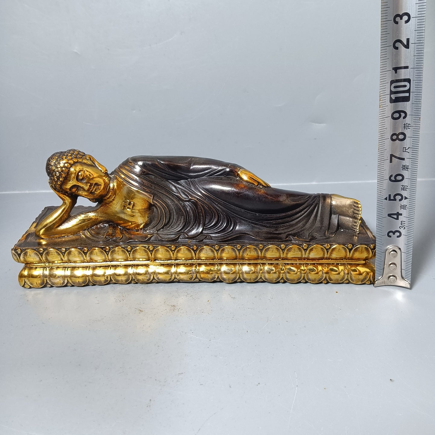 Chinese antique pure copper sleeping Buddha ornaments