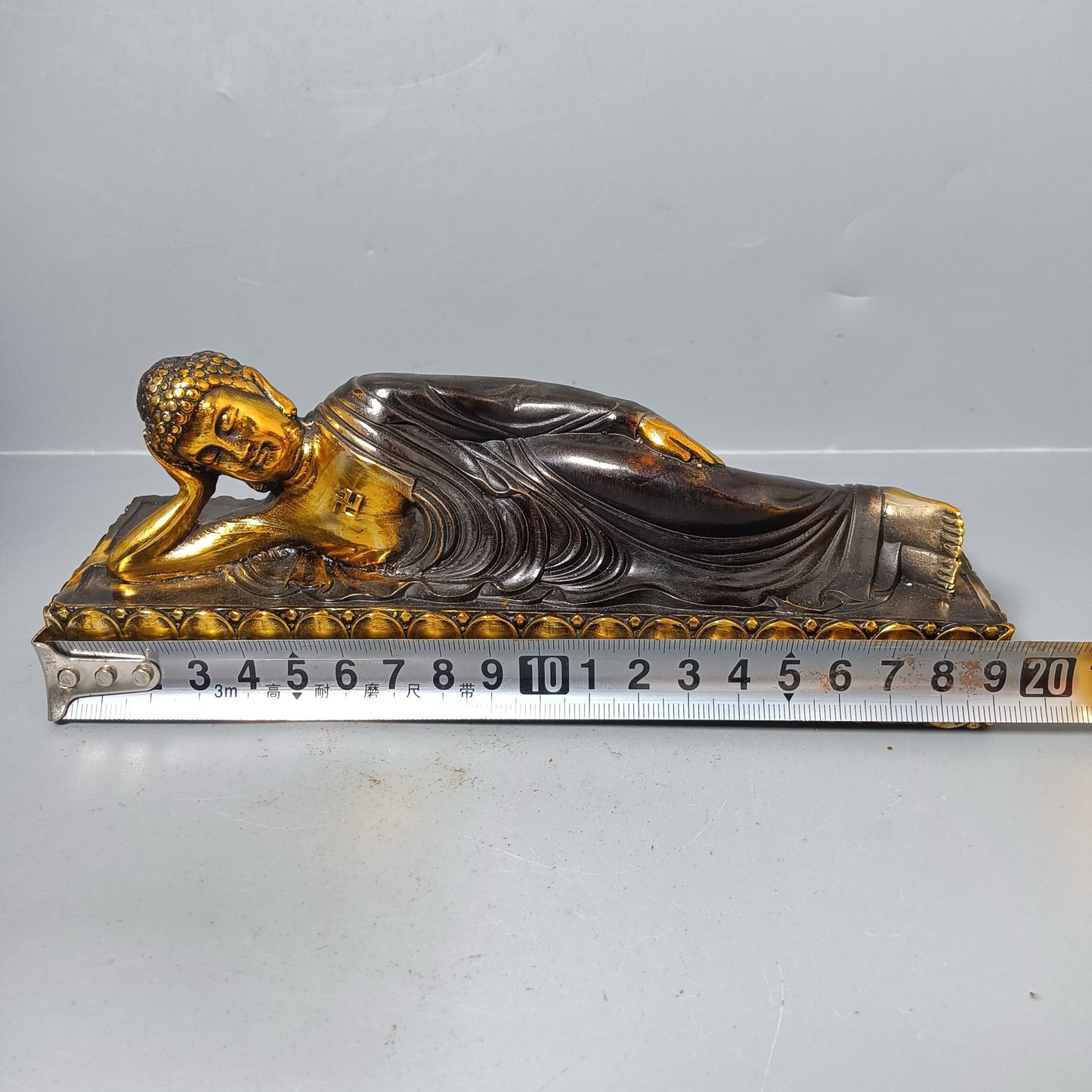 Chinese antique pure copper sleeping Buddha ornaments