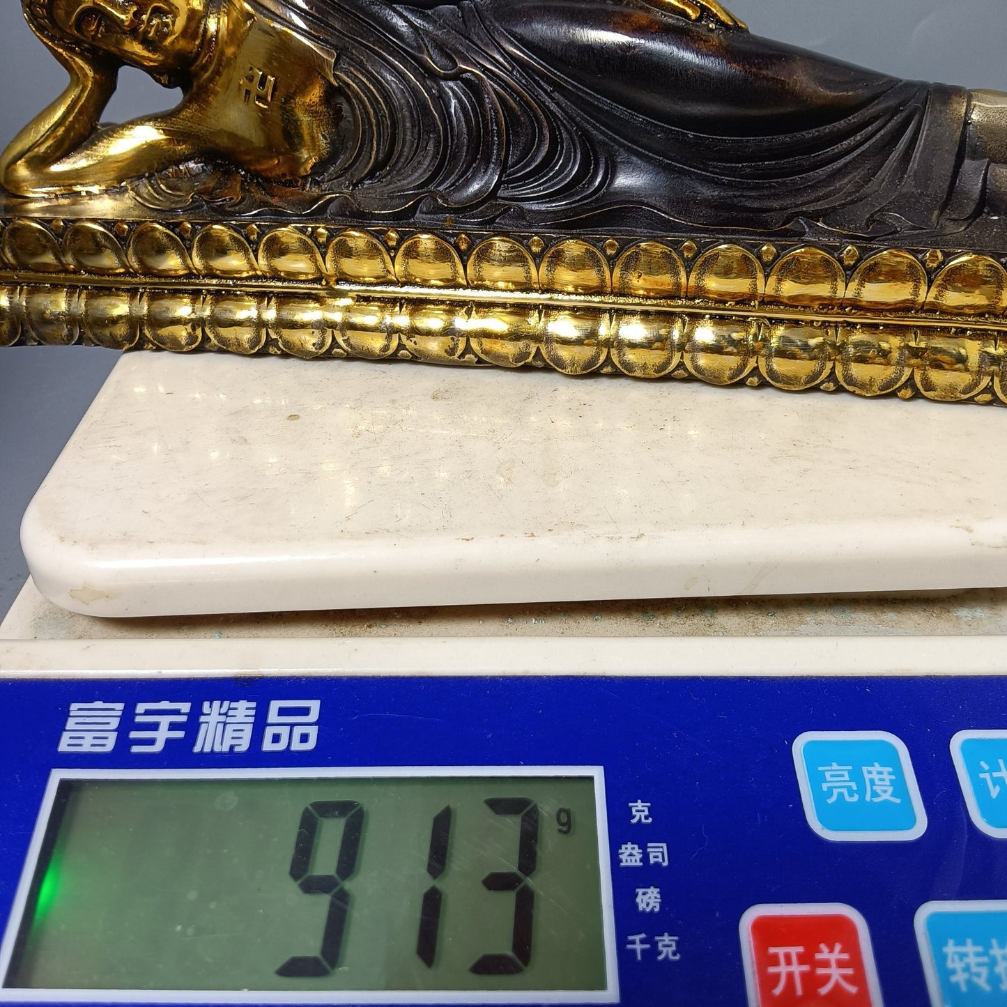 Chinese antique pure copper sleeping Buddha ornaments