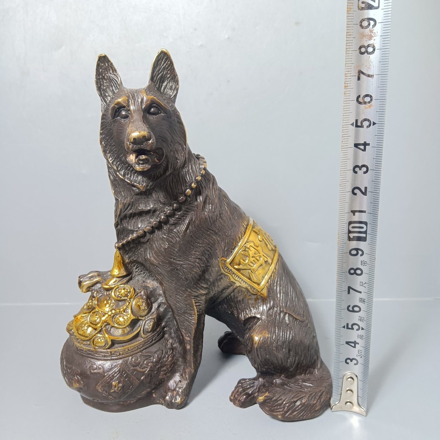 Chinese antique pure copper lucky dog ornament