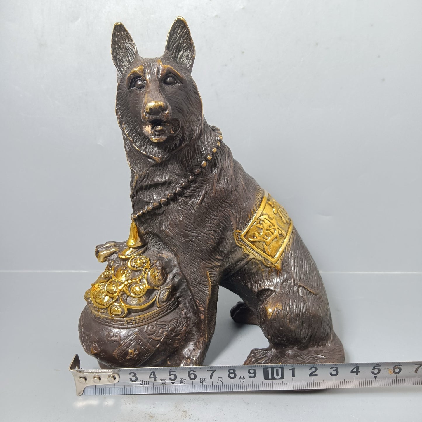 Chinese antique pure copper lucky dog ornament