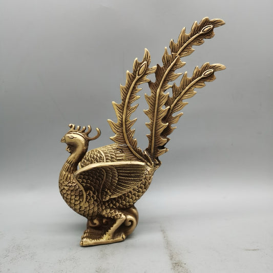 Brass Vermilion Bird Ornament