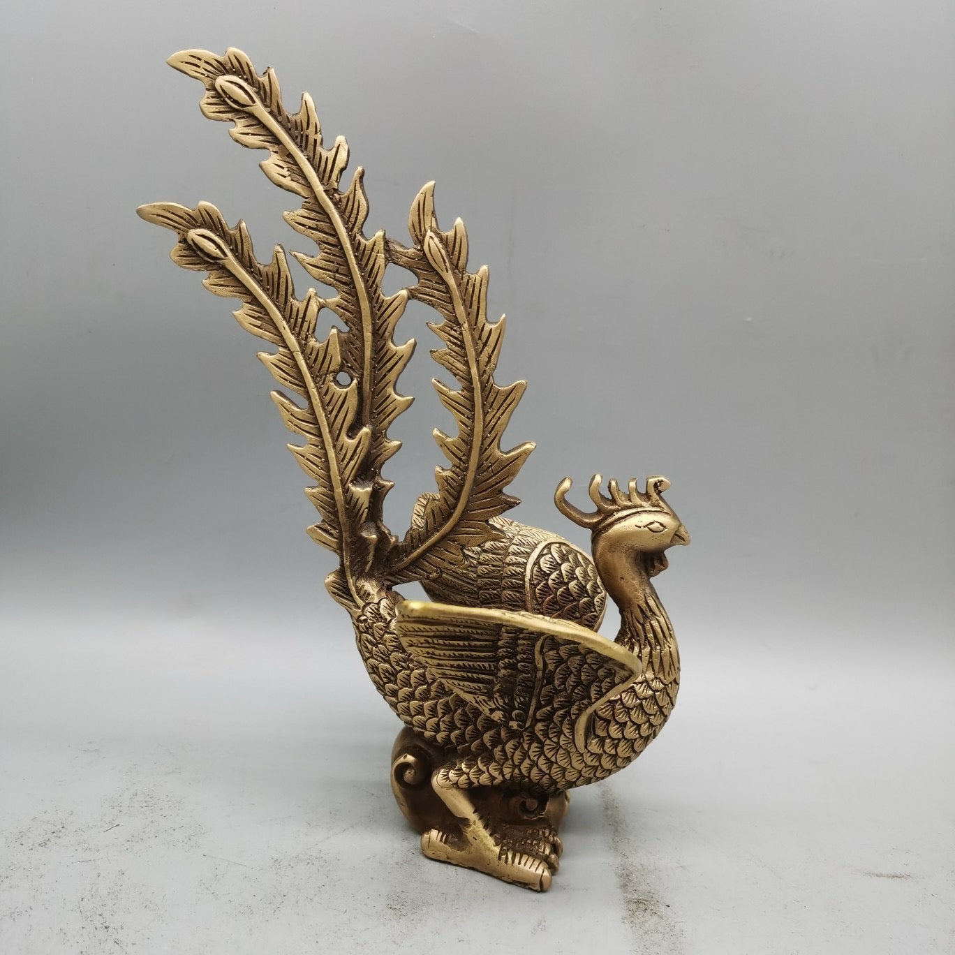 Brass Vermilion Bird Ornament