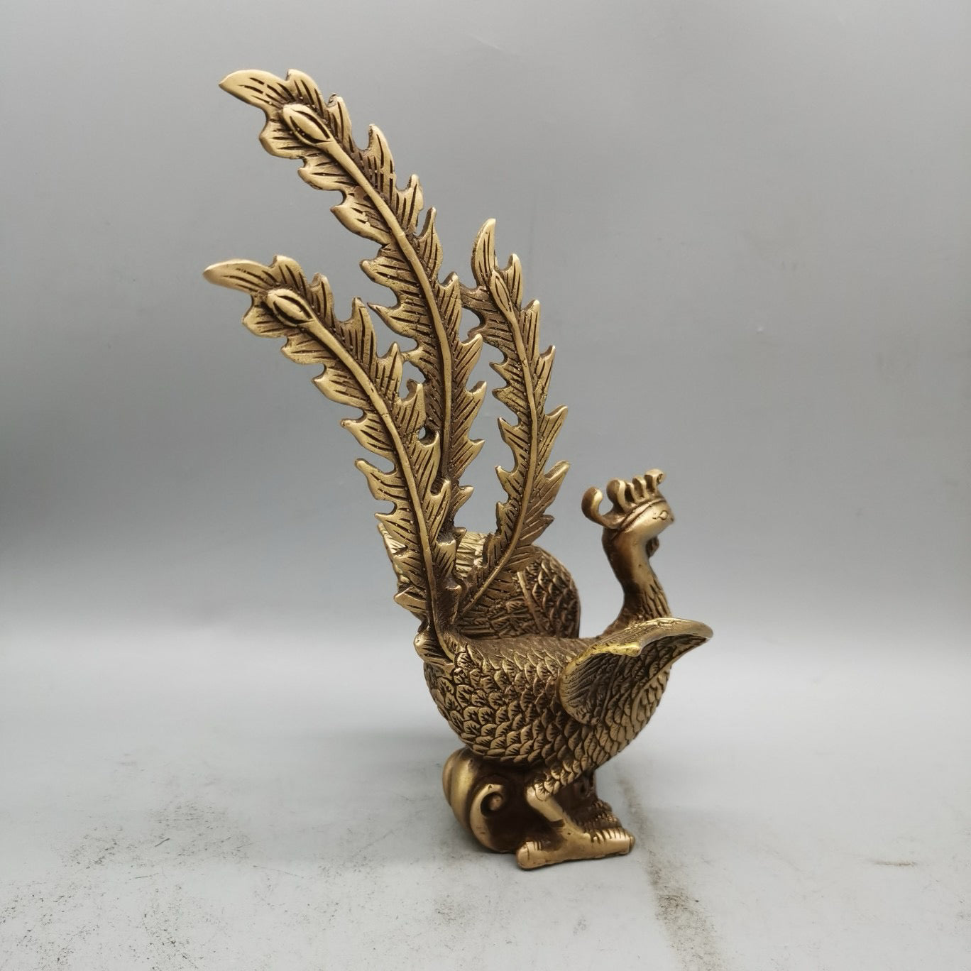 Brass Vermilion Bird Ornament