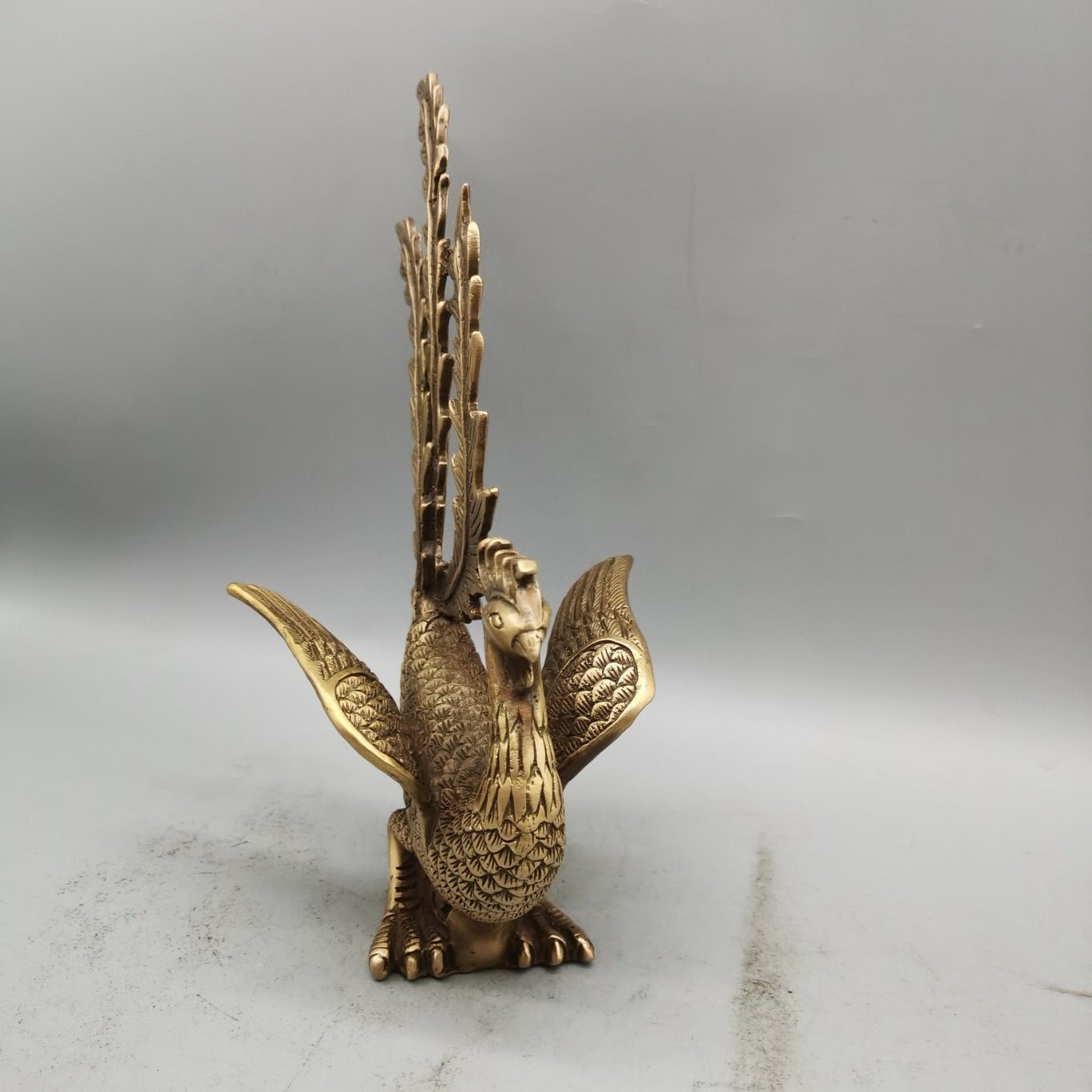 Brass Vermilion Bird Ornament