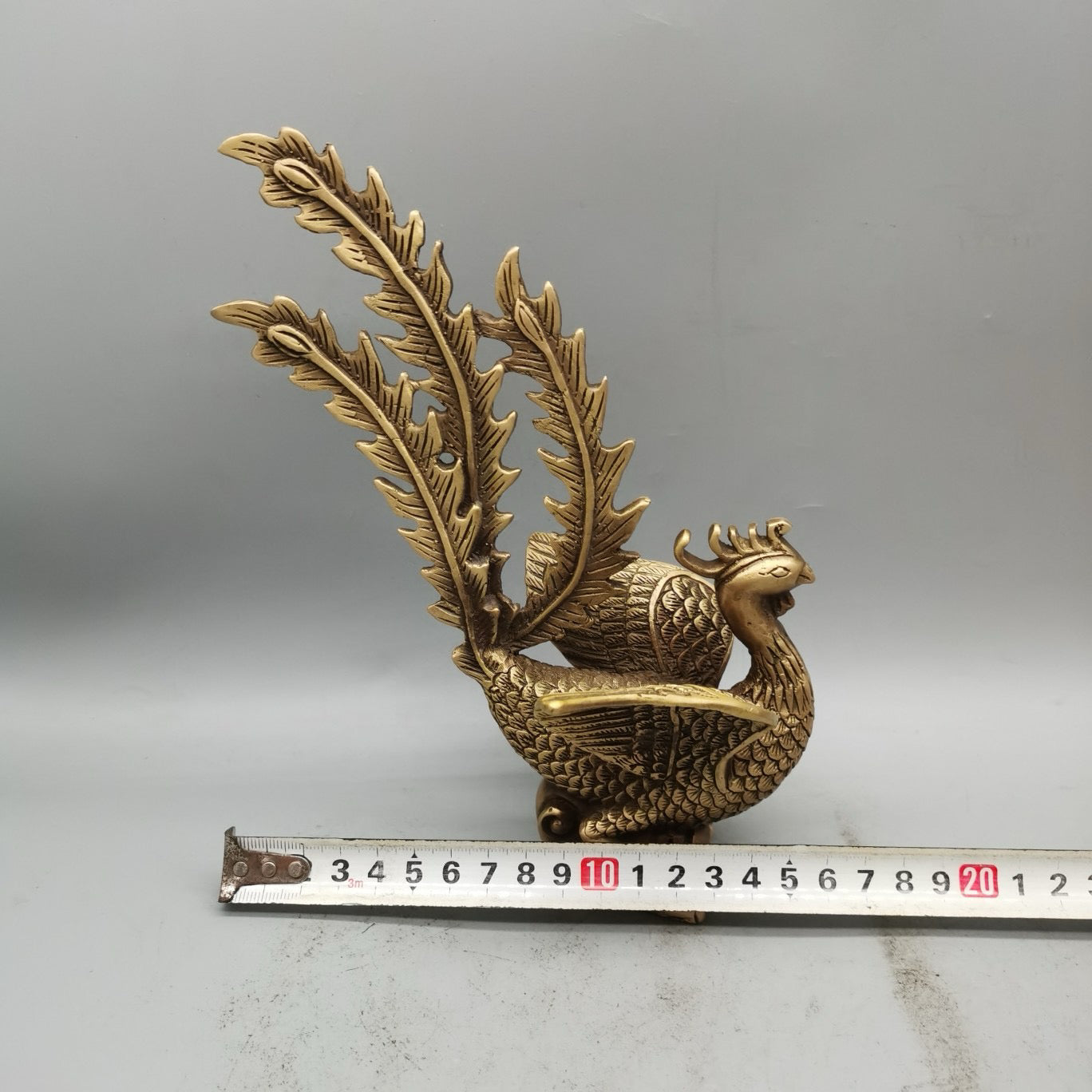 Brass Vermilion Bird Ornament