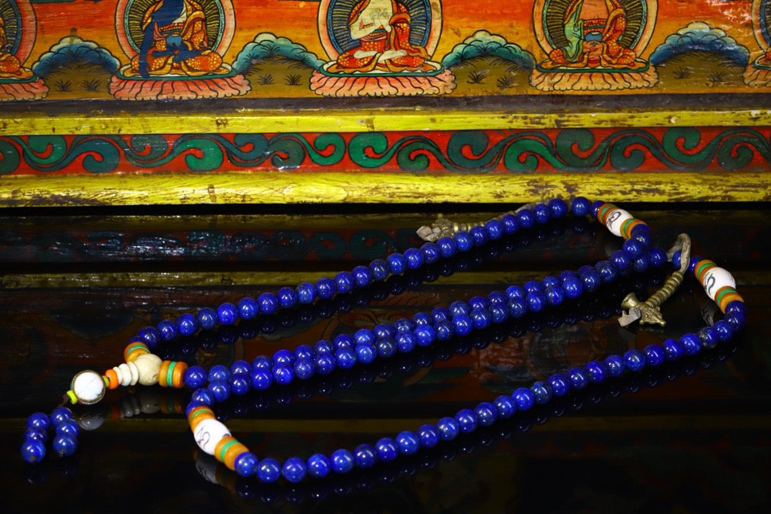 Natural Lapis lazuli Buddha beads