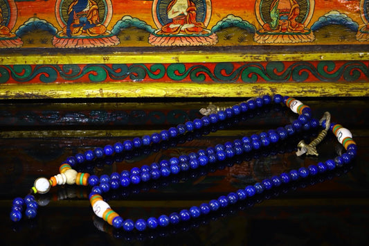 Natural Lapis lazuli Buddha beads