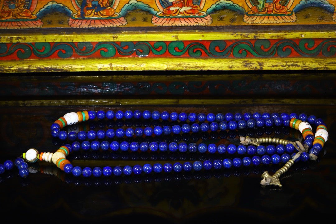 Natural Lapis lazuli Buddha beads