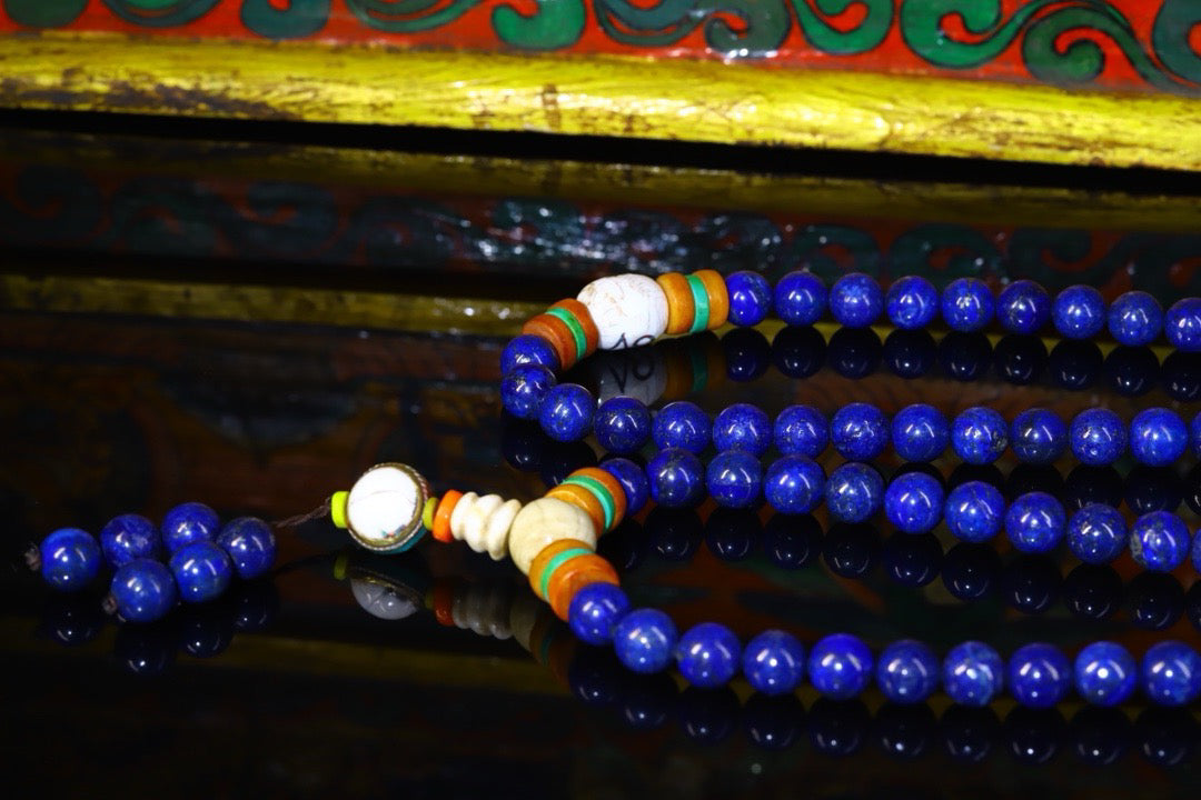 Natural Lapis lazuli Buddha beads