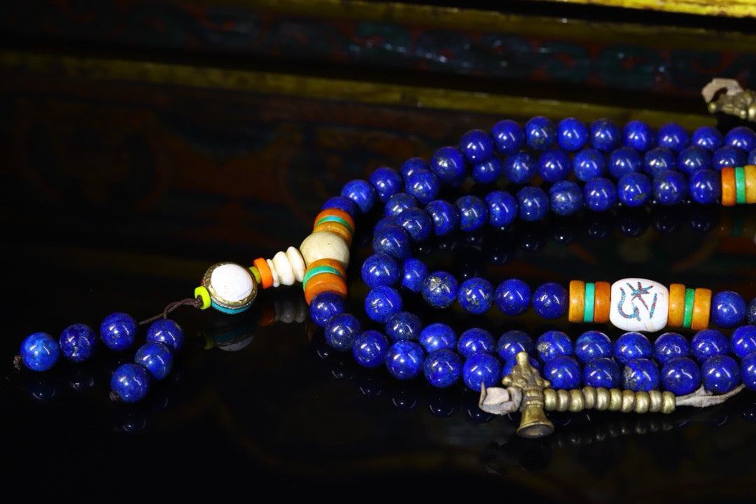Natural Lapis lazuli Buddha beads
